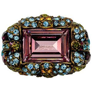 Heidi Daus Vintage "Damselfly" Amethyst Swarovski Crystal Ring - Size 9